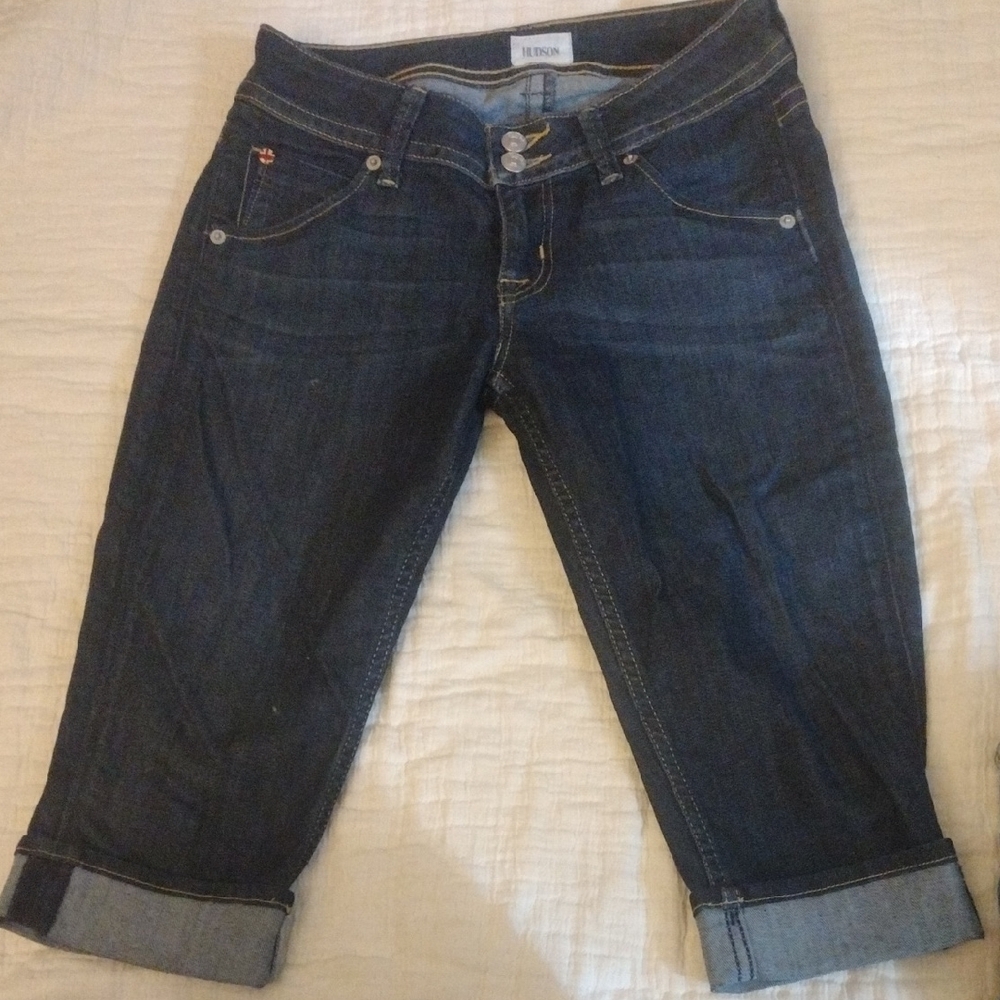 Hudson Jeans Blue Cropped Ankle Denim